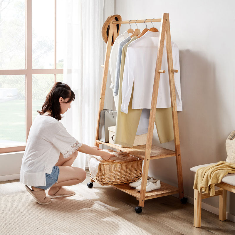 Dominique Rubberwood Coat Rack with Shelf, 2 Sizes – view 4