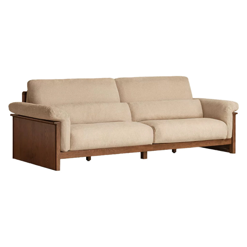 Xander Chenille Sofa with FAS-Graded Solid American Oak 223cm 253cm 283cm – Walnut 283cm, view 13