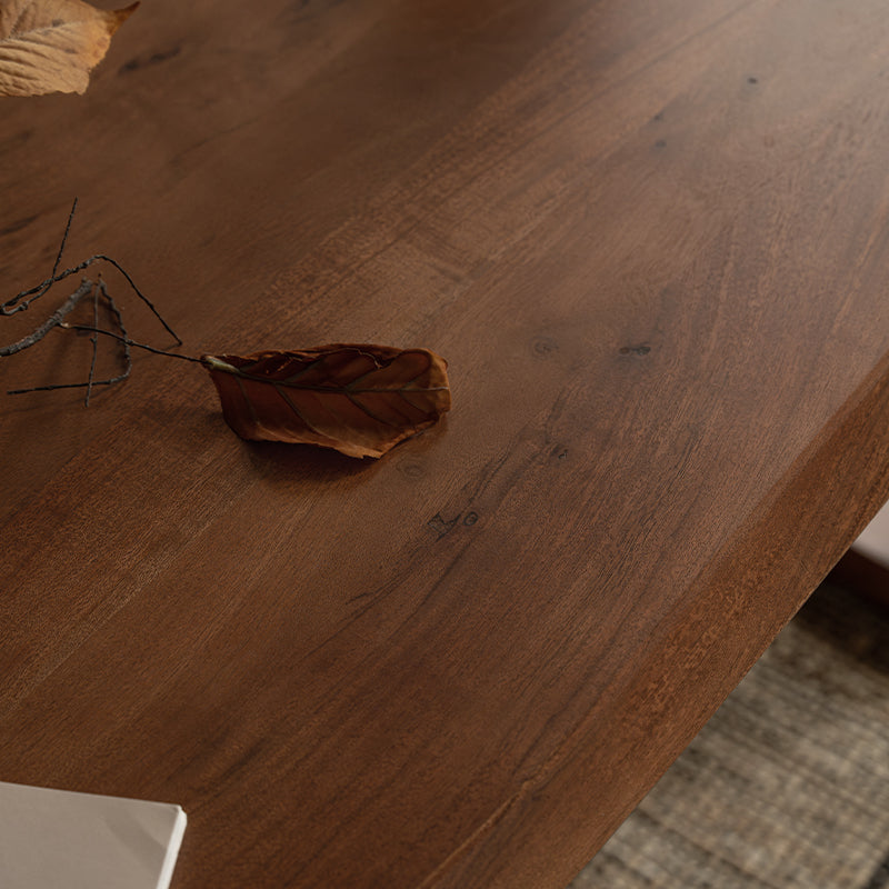 Xaviera solid acacia wood dining table in walnut colour – view 6