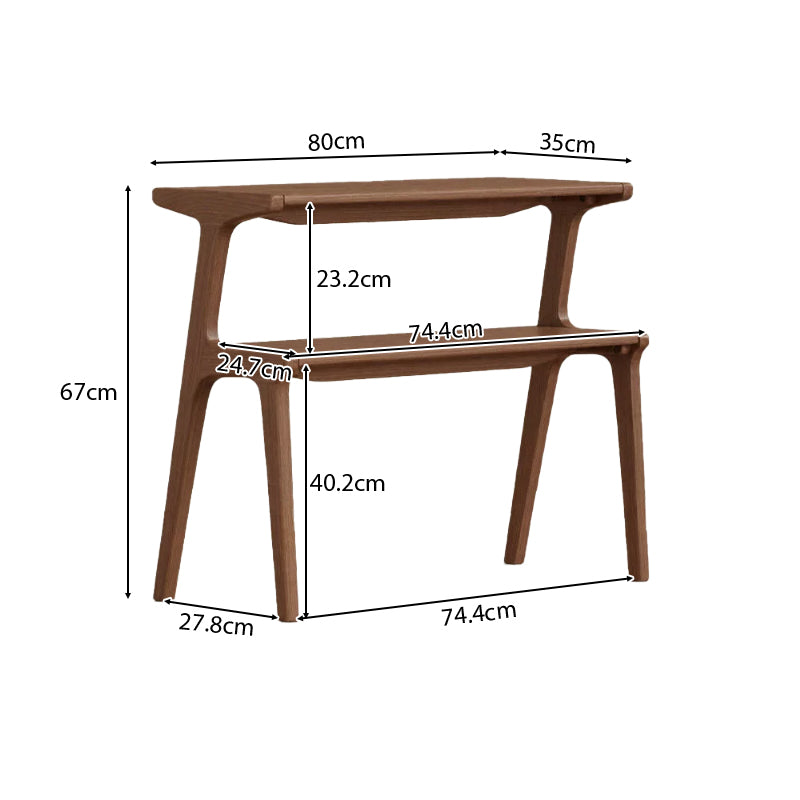 Xena rubberwood side table with tiered storage – view 12