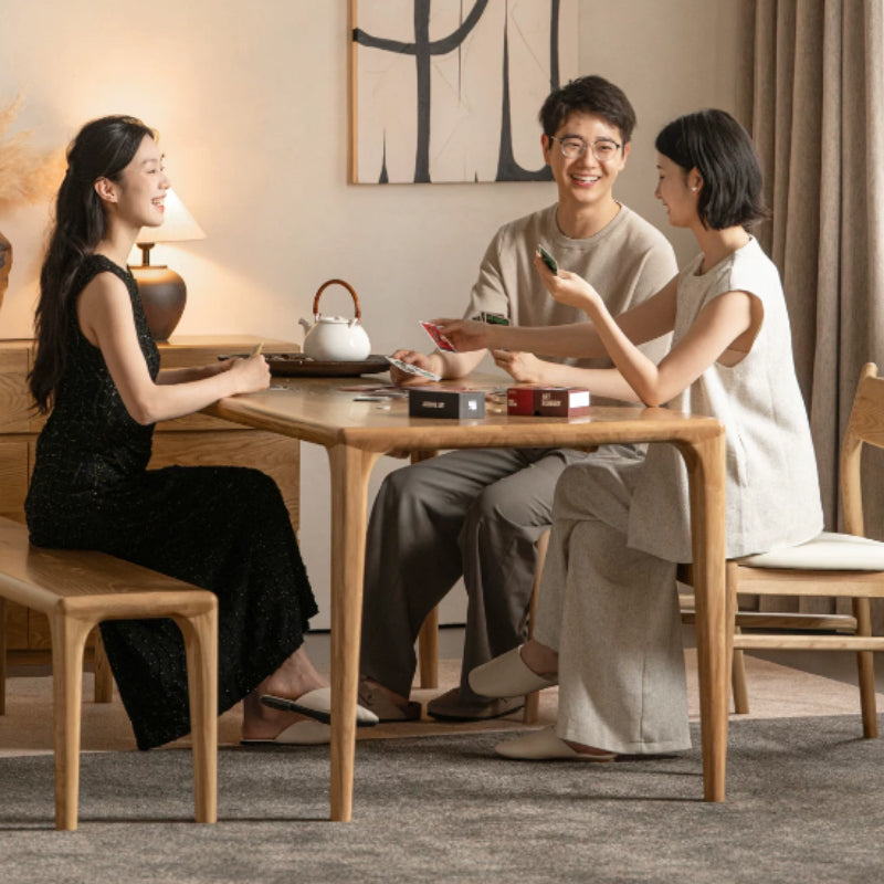 Xiomara solid ash timber dining table – view 8