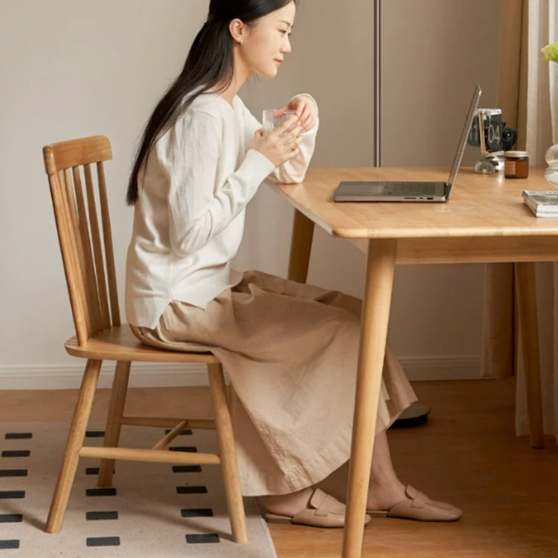 Yasmine Wooden Dining Chair in Rubberwood or Solid Oak – view 3